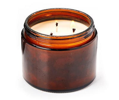 Autumn Air Pumpkin Carving 3-Wick Amber Glass Candle, 13 Oz.